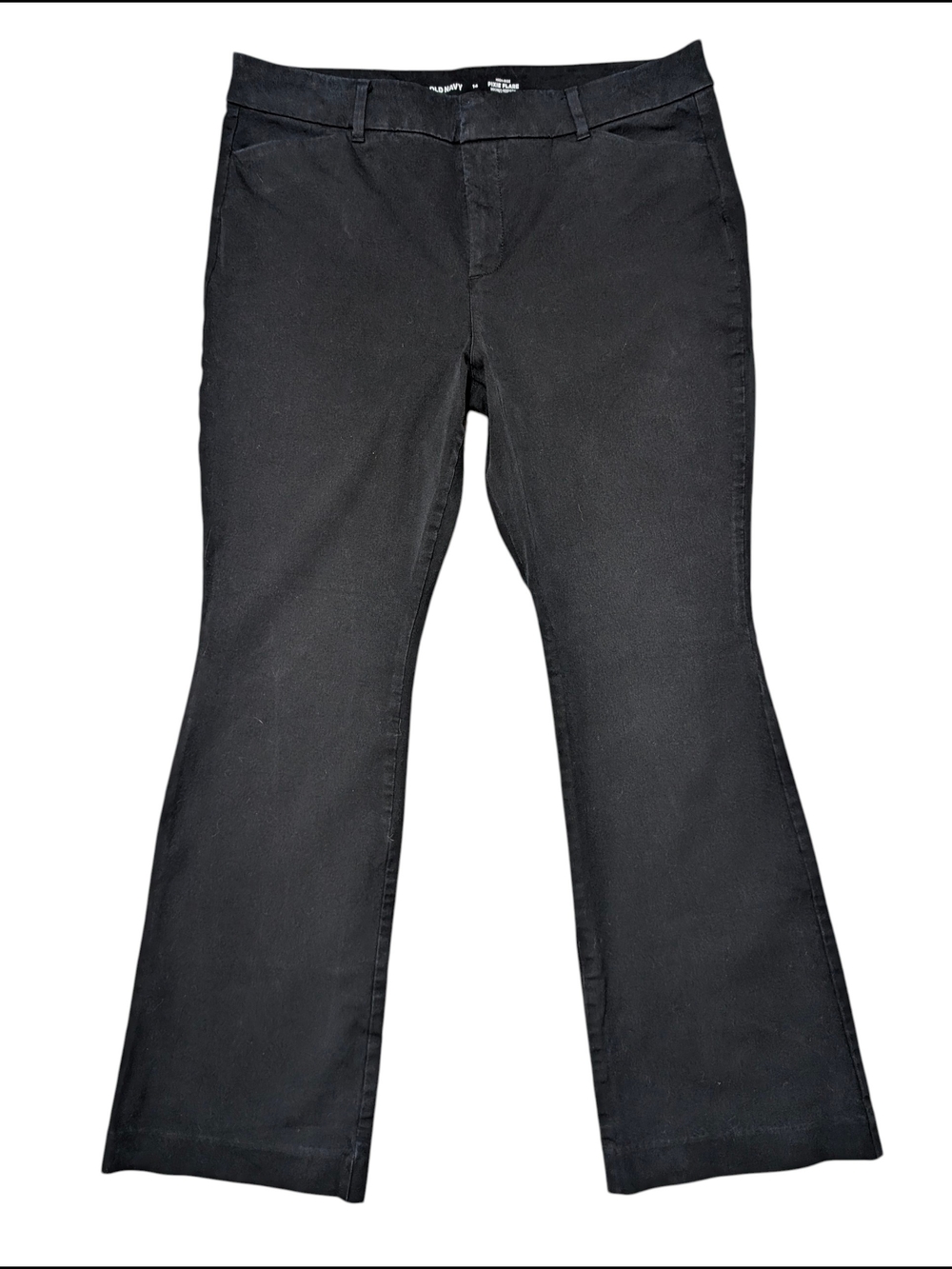 Old Navy Women's 14 High Rise Pixie Flare Black Jeans Curvy Fit 2024 Style